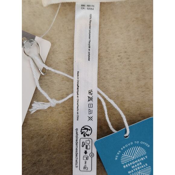 Anthropologie NEW Fuzzy Neutral Tones Blanket Scarf With Fringe 16"x84" - Picture 5 of 8